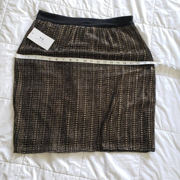 NWT H by Halston black and gold skirt - Picture 9 of 10
